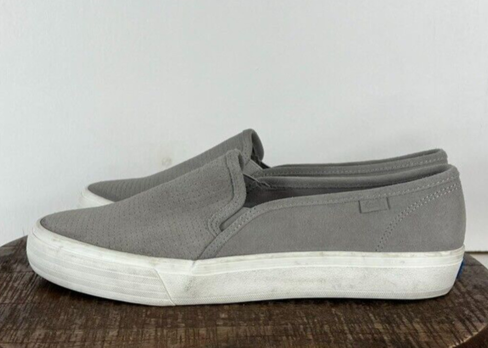 Keds Sneakers Womens 9 Gray Suede Leather Perforated Double Decker